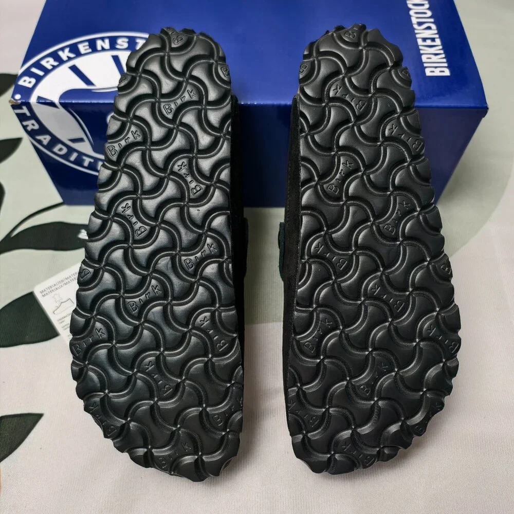 NWT - Women's Black Suede Birkenstock Boston Shoes - Narrow Fit - Picture 3 of 5